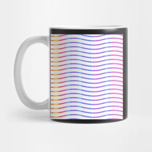 Wavy Lines Rainbow on White Repeat 5748 Mug